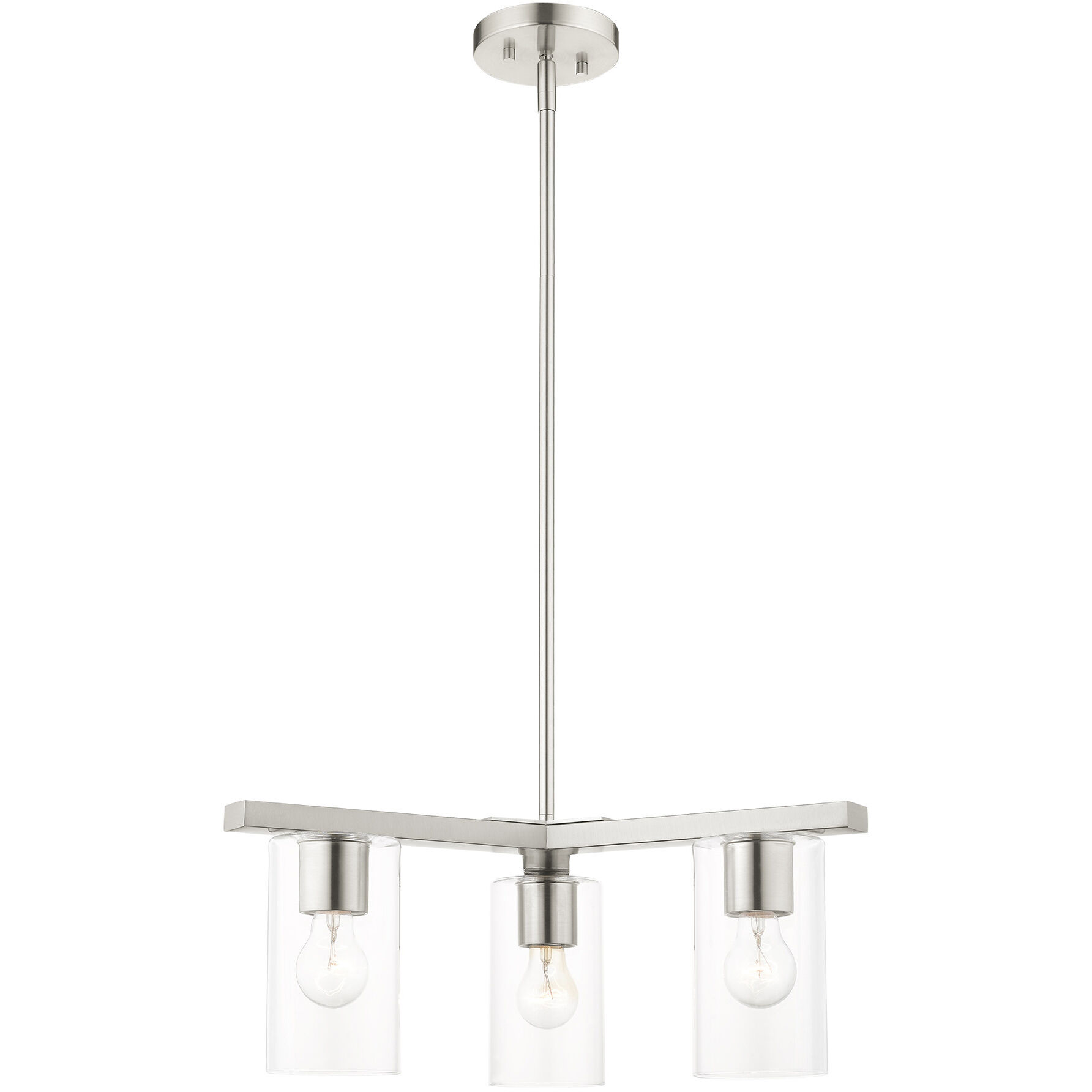 Zurich 3 Light 21 inch Brushed Nickel Chandelier Ceiling Light
