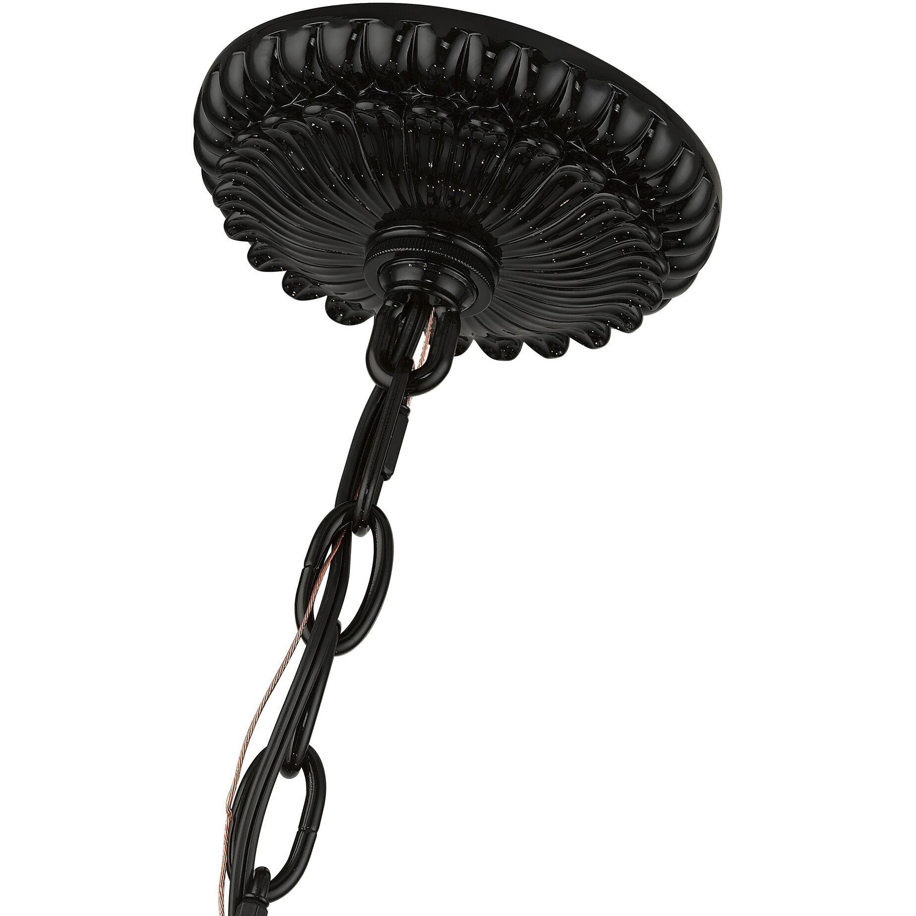 Valencia 6 Light 35 inch Shiny Black Large Chandelier Ceiling Light