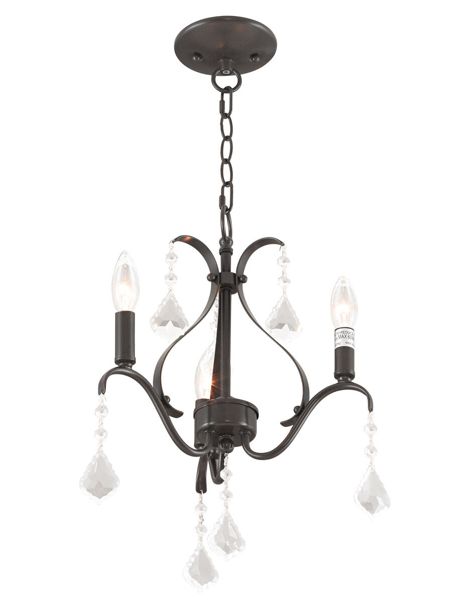 Caterina 3 Light 13 inch English Bronze Mini Chandelier Ceiling Light