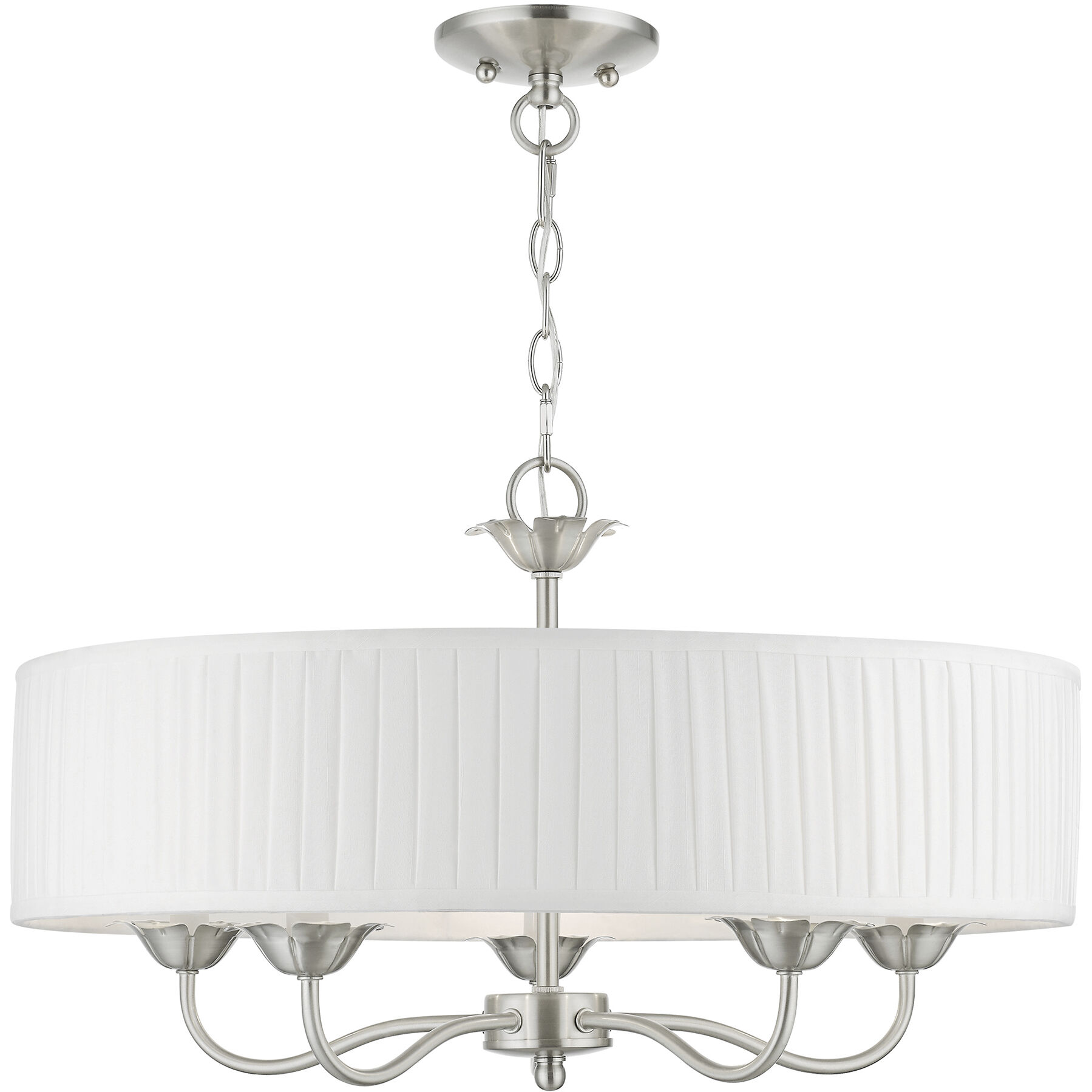 Edinburgh 5 Light 23 inch Brushed Nickel Pendant Chandelier Ceiling Light