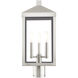 Nyack 3 Light 20 inch Brushed Nickel Outdoor Post Top Lantern