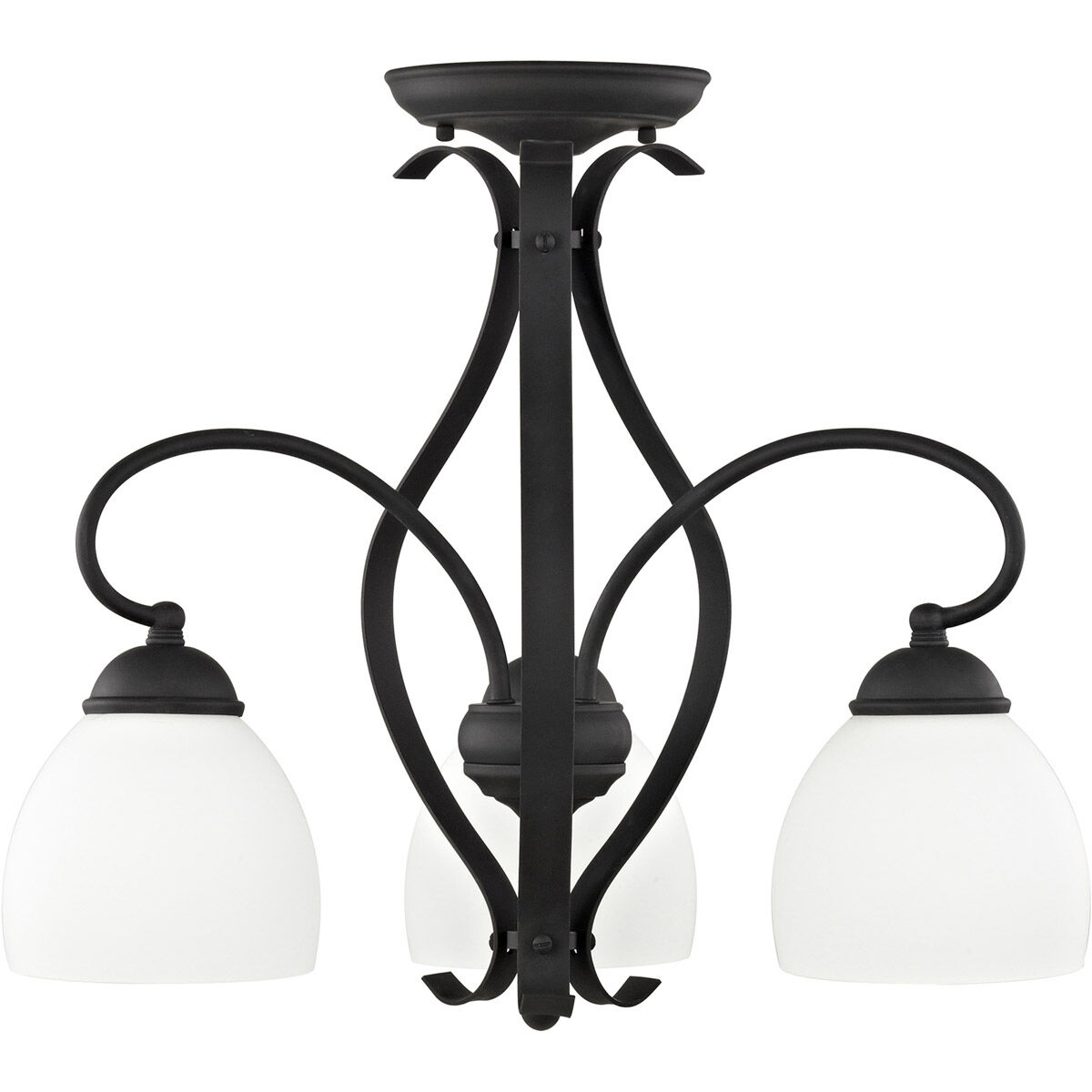 Brookside 3 Light 20 inch Black Convertible Chain Hang/Ceiling Mount Ceiling Light
