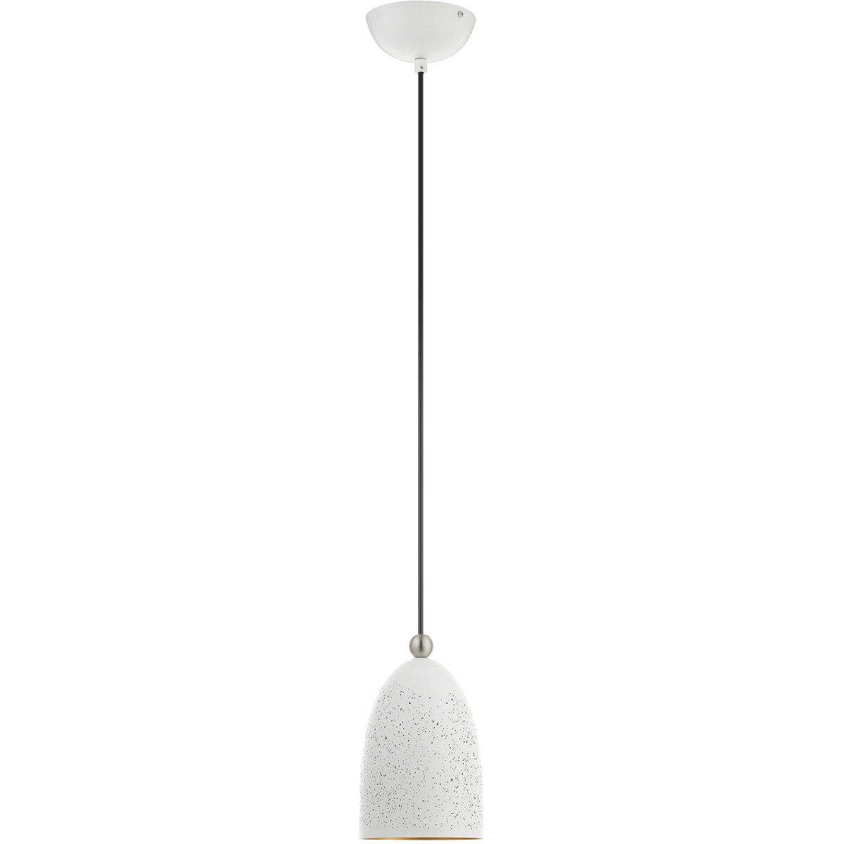 Arlington 1 Light 6 inch White with Brushed Nickel Accents Pendant Ceiling Light