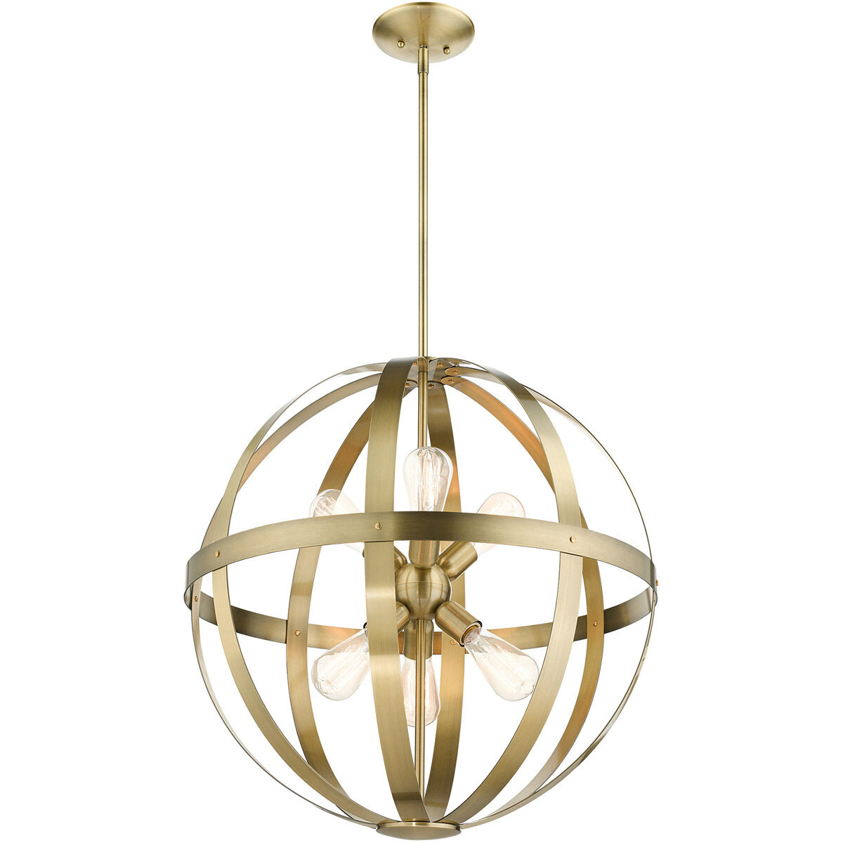 Stoneridge 6 Light 24 inch Antique Brass Pendant Chandelier Ceiling Light