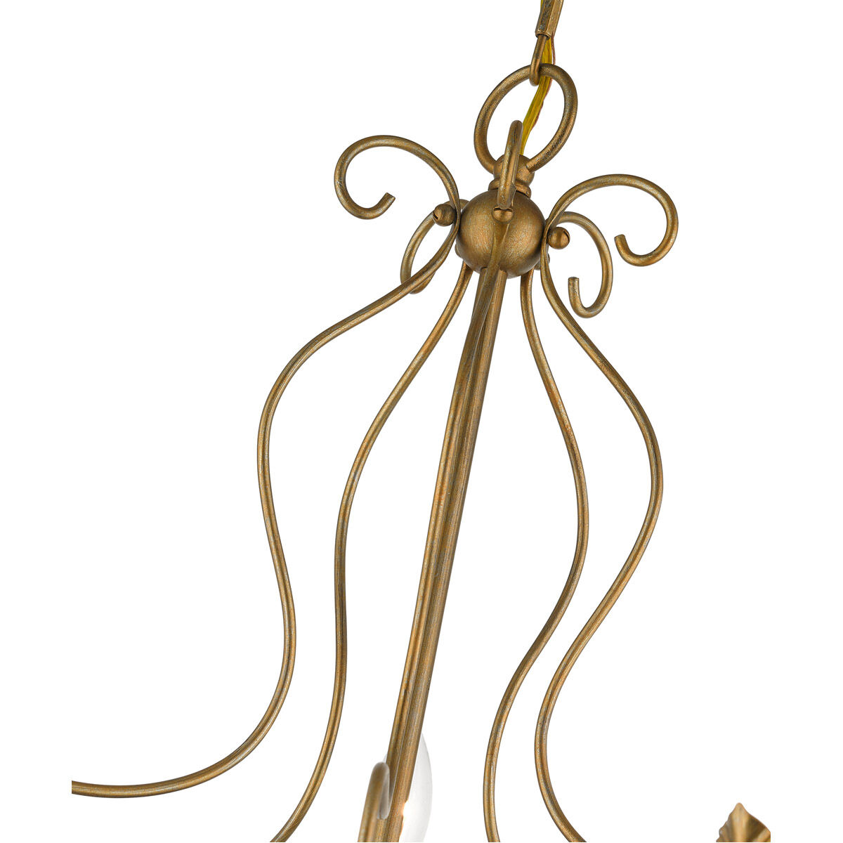 Katarina 5 Light 23 inch Antique Gold Leaf Chandelier Ceiling Light