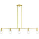 Lansdale 5 Light 40 inch Satin Brass Linear Chandelier Ceiling Light, Large