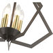 Prism 5 Light 20 inch English Bronze with Antique Brass Finish Accents Chandelier Ceiling Light