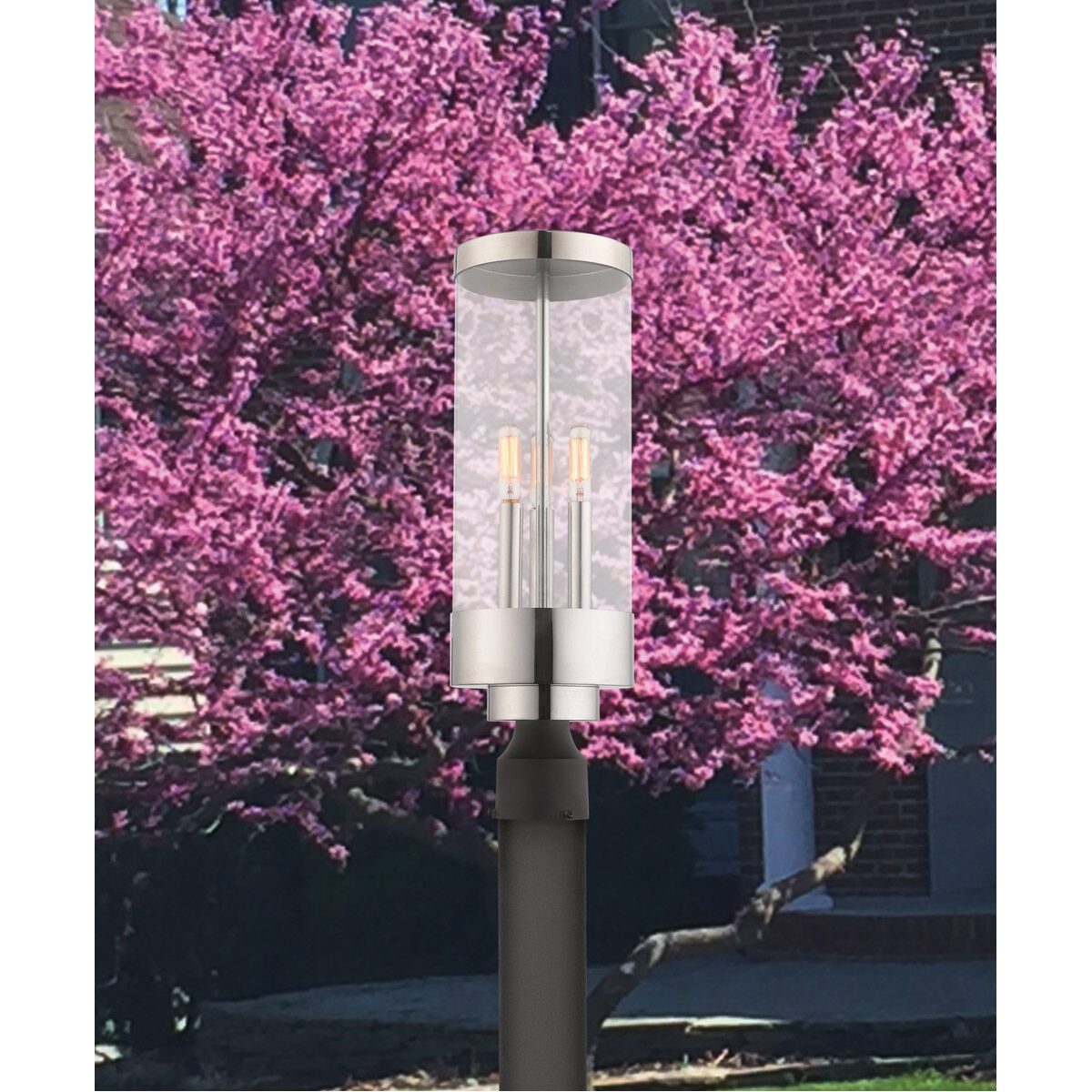 Hillcrest 3 Light 20 inch Polished Chrome Outdoor Post Top Lantern