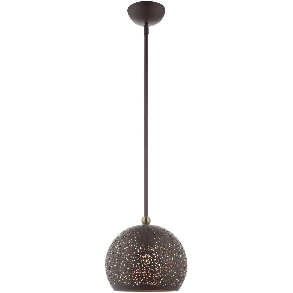 Charlton 1 Light 10 inch Bronze with Antique Brass Accents Pendant Ceiling Light
