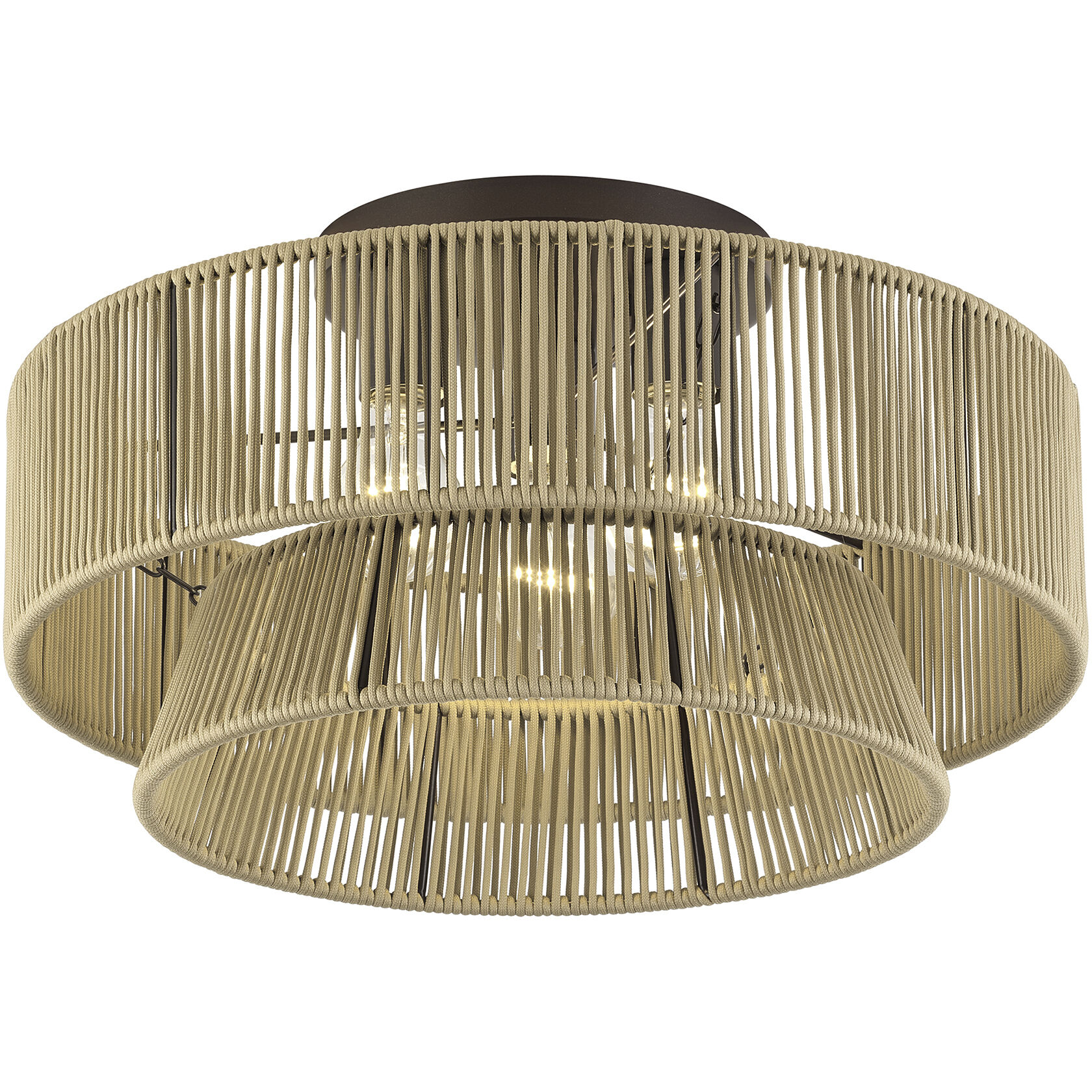 Florell 3 Light 18 inch English Bronze Semi Flush Mount Ceiling Light, Large