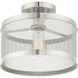Industro 1 Light 11 inch Brushed Nickel Semi Flush Ceiling Light