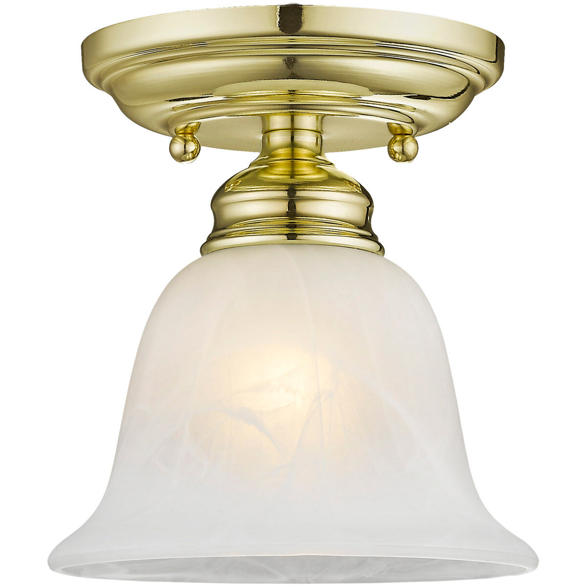 Essex 1 Light 6 inch Polished Brass Semi-Flush Mount Ceiling Light