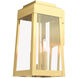 Oslo 3 Light 16 inch Satin Brass Outdoor Wall Lantern