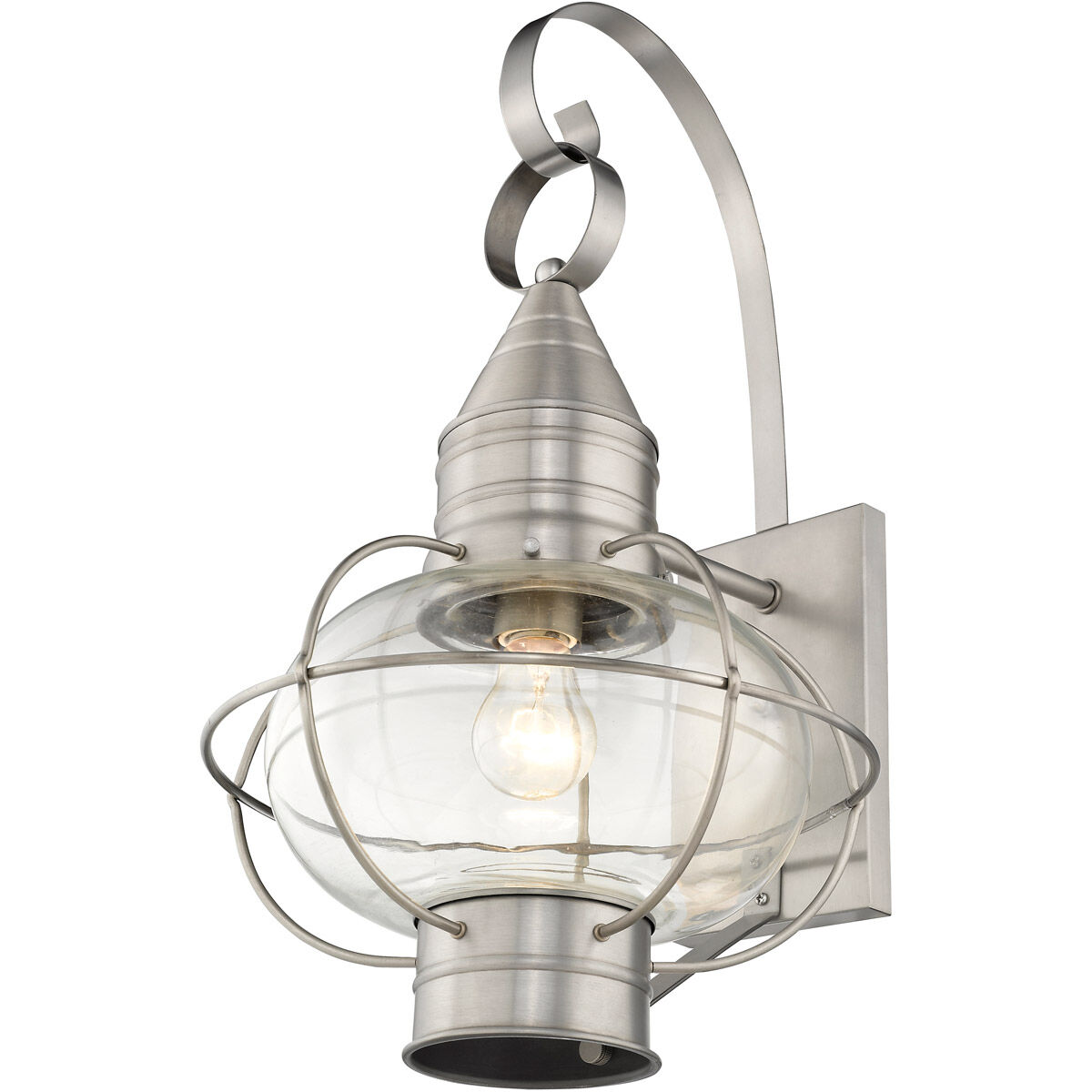 Newburyport 1 Light 21 inch Brushed Nickel Outdoor Wall Lantern