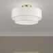 Manorwood 3 Light 18 inch Soft Gold Semi-Flush Ceiling Light