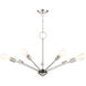 Prague 7 Light 29 inch Brushed Nickel with Black Accents Chandelier Ceiling Light