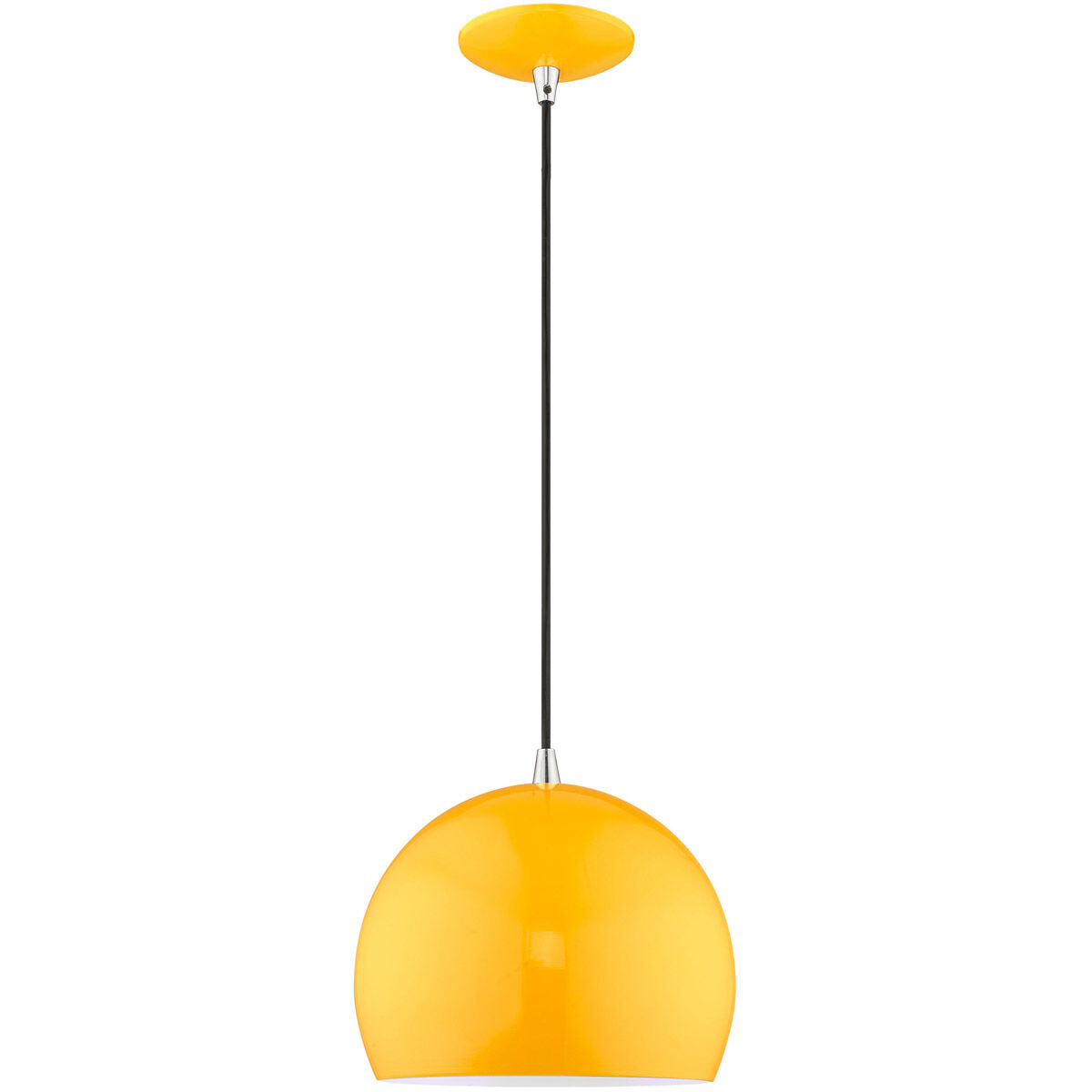 Allison 1 Light 10 inch Shiny Orange Mini Pendant Ceiling Light