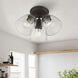 Montgomery 3 Light 14 inch Bronze Semi-Flush Ceiling Light