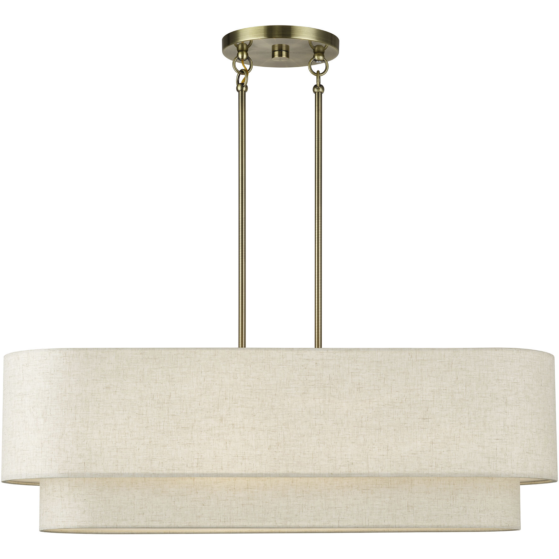 Manorwood 4 Light 36 inch Antique Brass Linear Chandelier Ceiling Light, Large