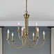 Estate 9 Light 30 inch Antique Brass Chandelier Ceiling Light