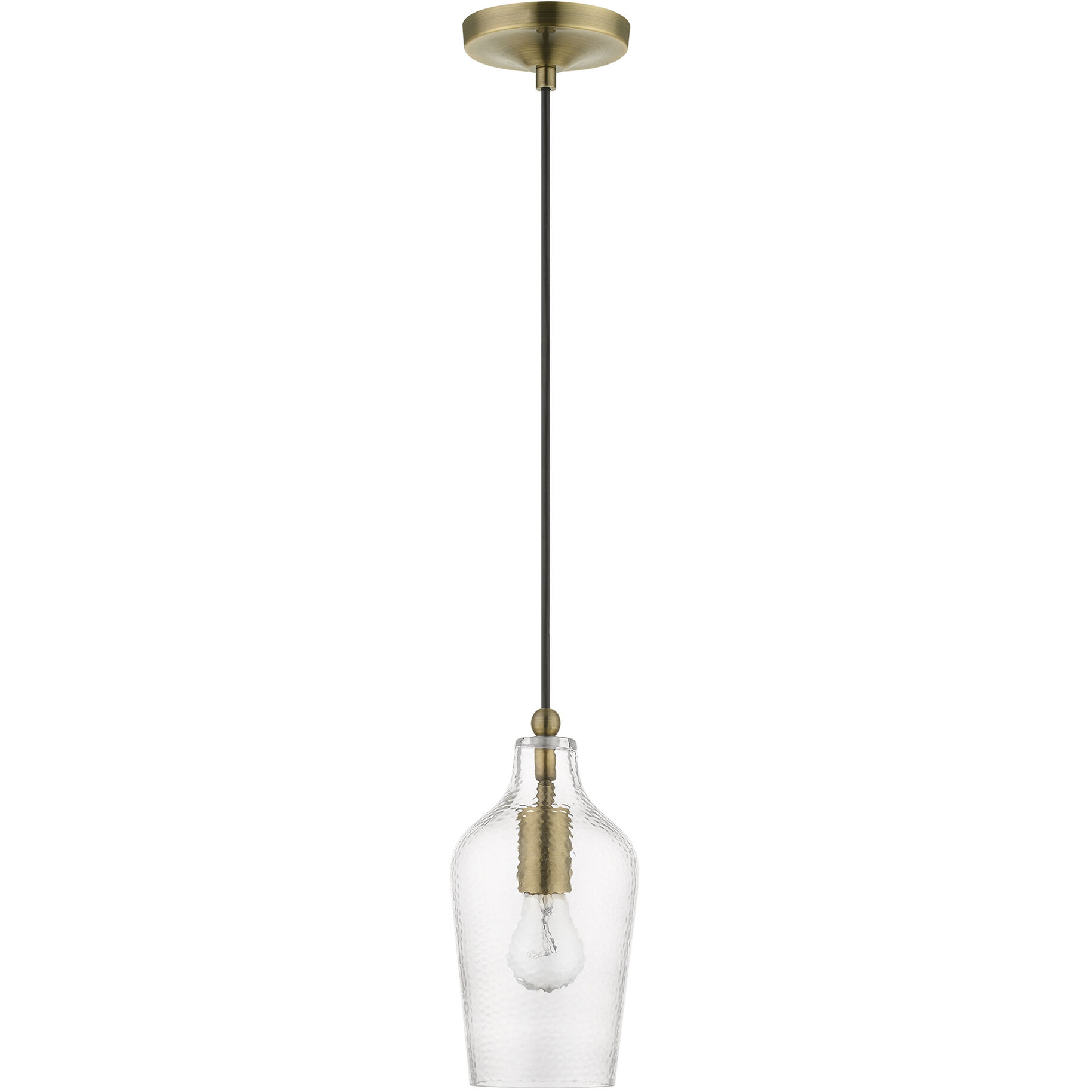 Avery 1 Light 5 inch Antique Brass Mini Pendant Ceiling Light