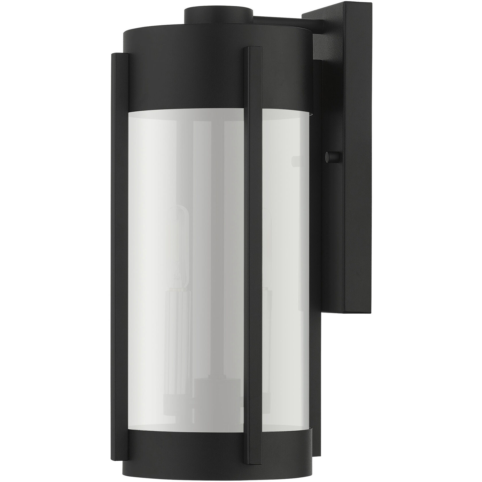 Sheridan 2 Light 16 inch Black with Brushed Nickel Candles Outdoor Wall Lantern