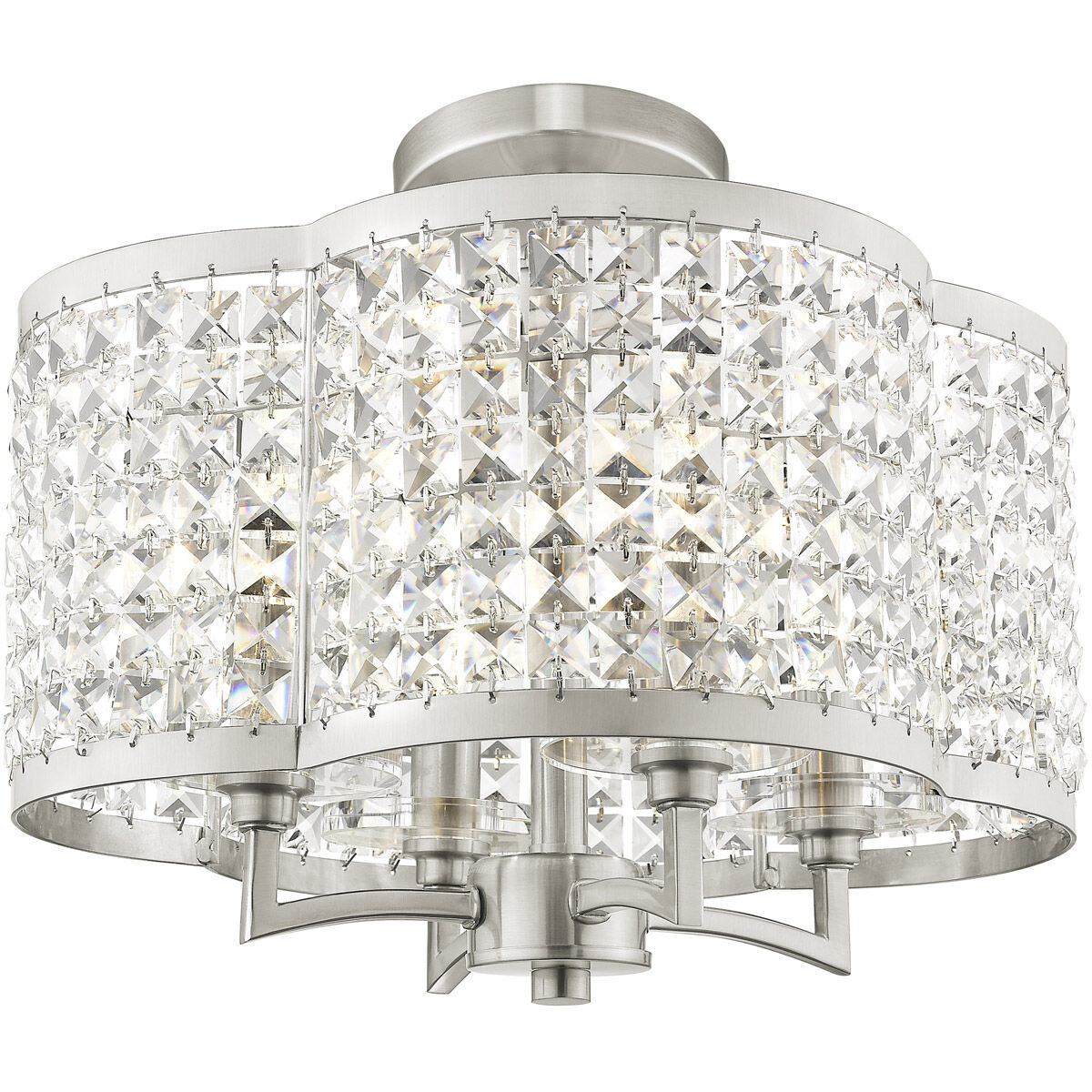 Grammercy 4 Light 14 inch Brushed Nickel Convertible Mini Chandelier/Ceiling Mount Ceiling Light