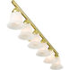 Rivera 6 Light 48 inch Polished Brass Vanity Sconce Wall Light