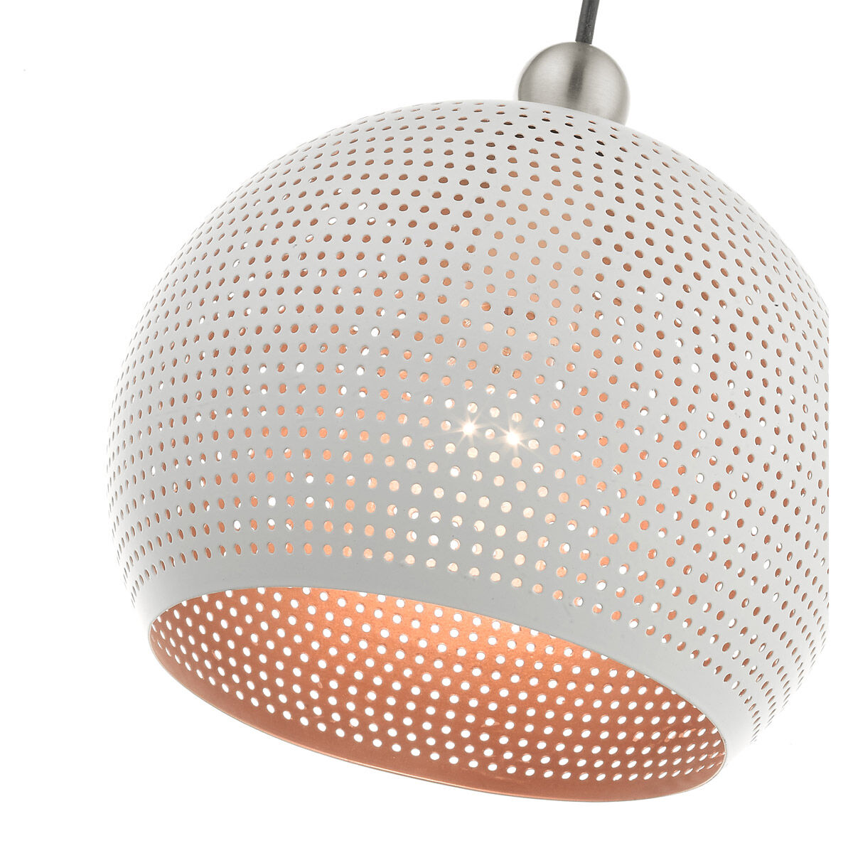 Dublin 1 Light 10 inch White with Brushed Nickel Accents Pendant Ceiling Light