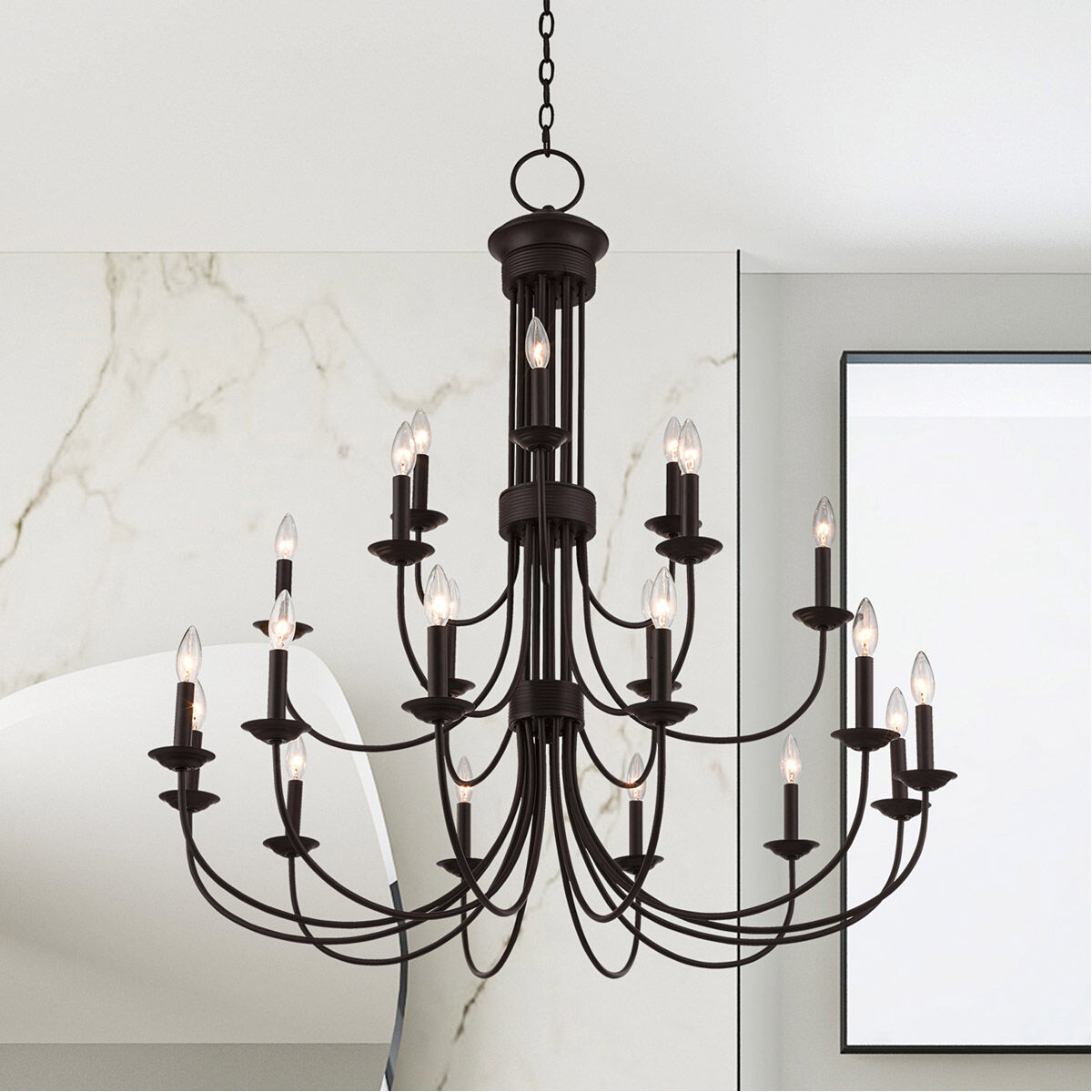 Estate 21 Light 42 inch Bronze Foyer Chandelier Ceiling Light