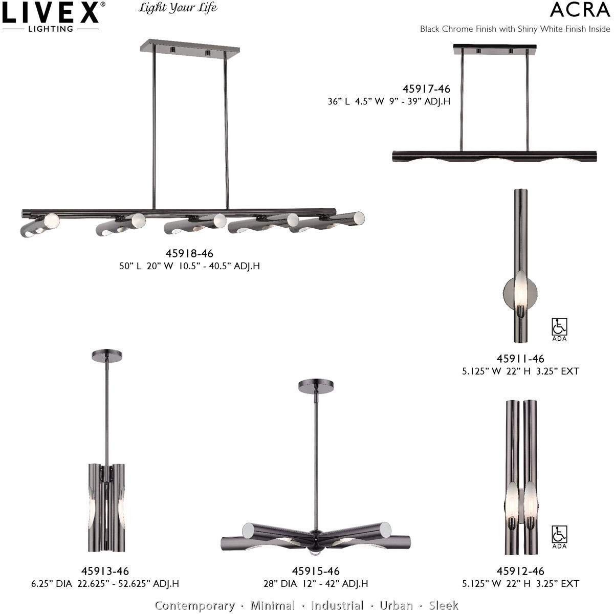 Acra 5 Light 28 inch Black Chrome Chandelier Ceiling Light