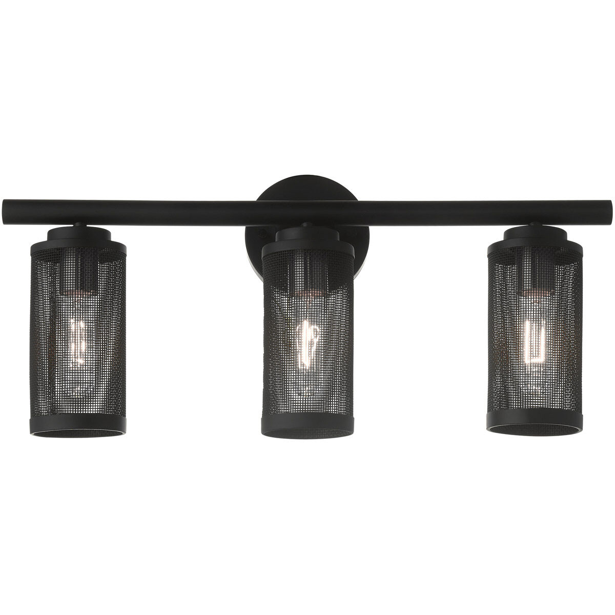 Industro 3 Light 24 inch Black with Brushed Nickel Accents Vanity Sconce Wall Light