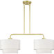 Manorwood 2 Light 35 inch Soft Gold Linear Chandelier Ceiling Light