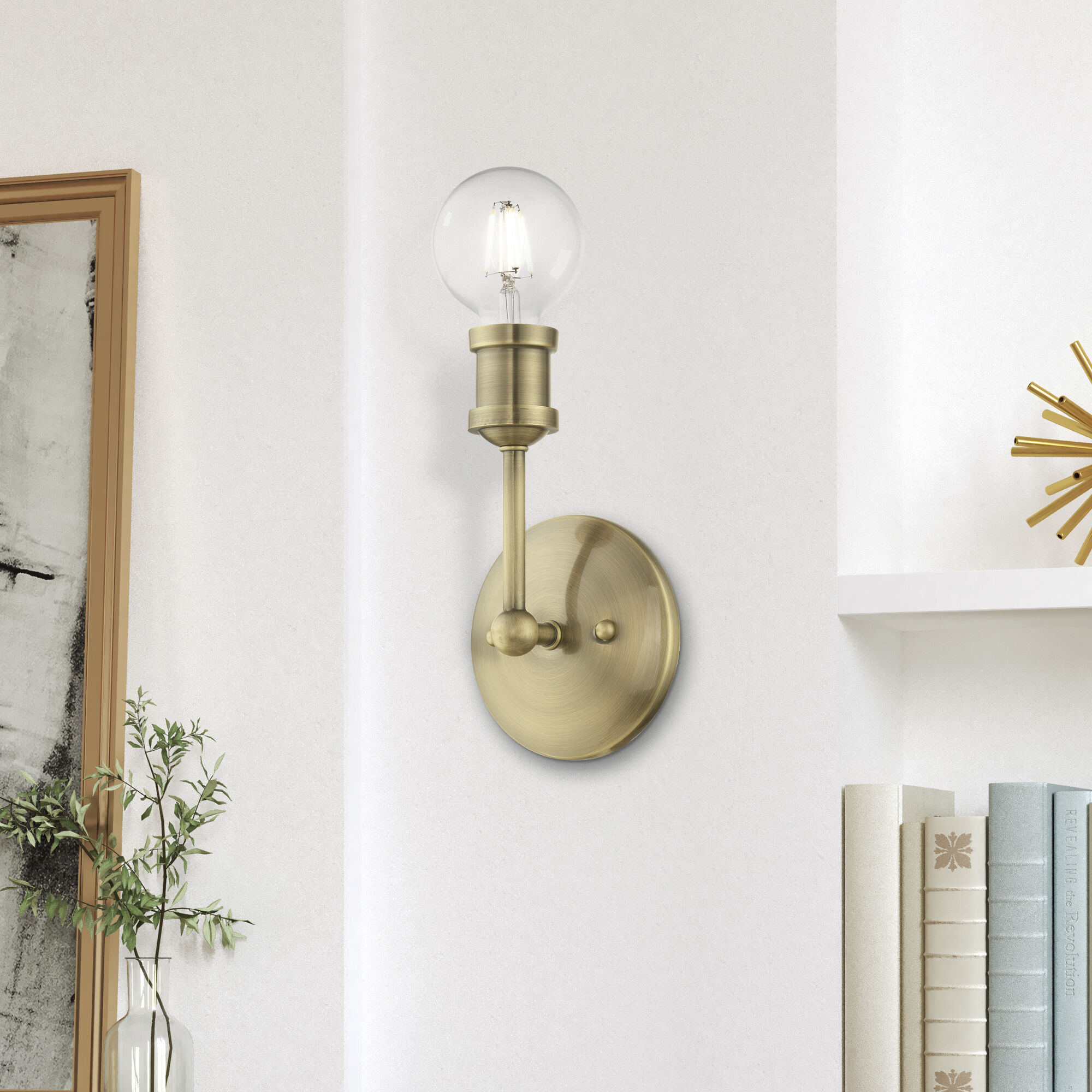 Lansdale 1 Light 5 inch Antique Brass Vanity Sconce Wall Light