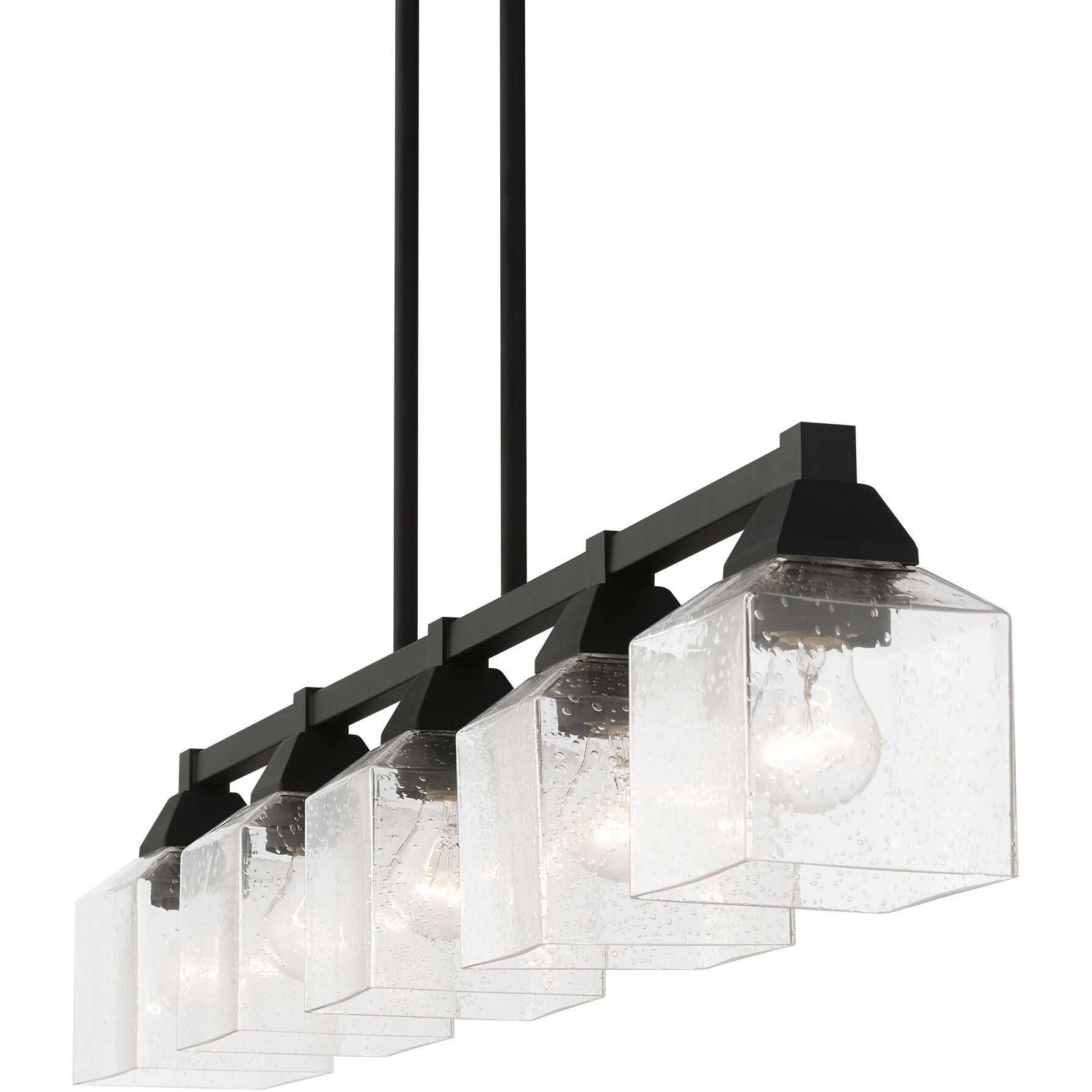 Aragon 5 Light 42 inch Black Linear Chandelier Ceiling Light