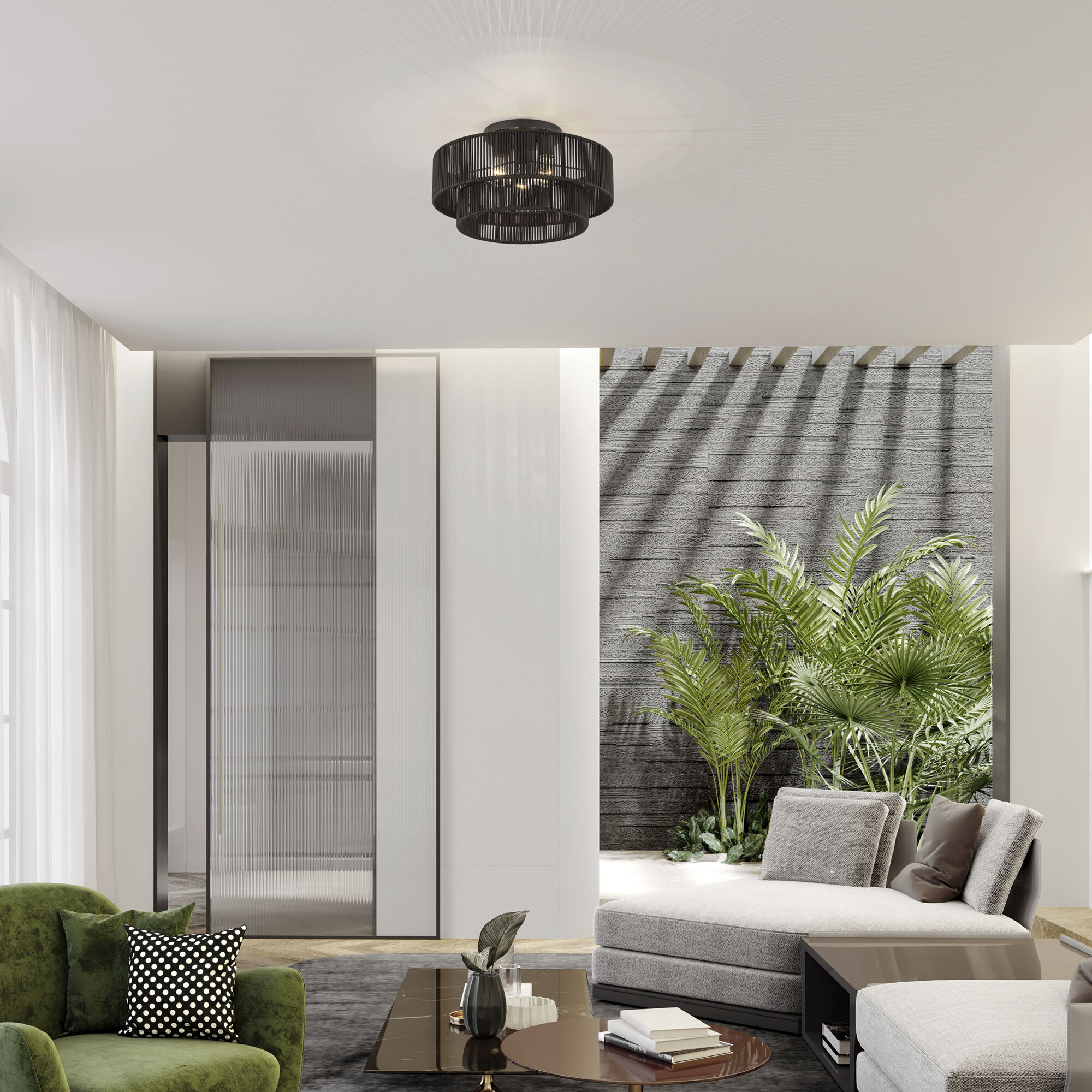 Acordia 3 Light 18 inch English Bronze Semi Flush Mount Ceiling Light, Large