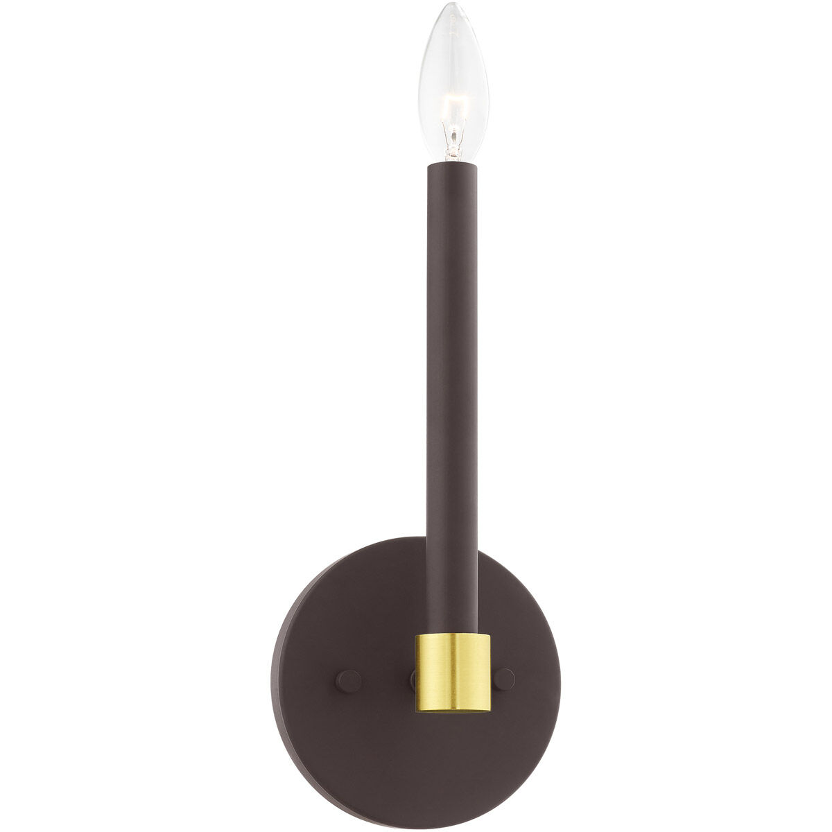 Karlstad 1 Light 5 inch Bronze with Satin Brass Accents ADA Sconce Wall Light