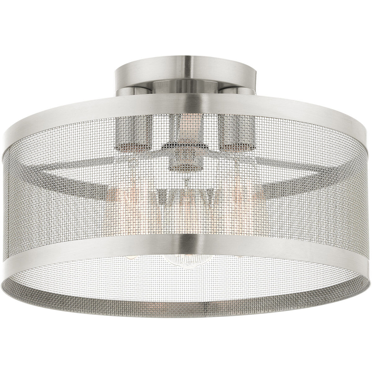 Industro 3 Light 15.00 inch Semi-Flush Mount