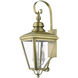 Adams 3 Light 10.63 inch Antique Brass with Brushed Nickel Finish Cluster Outdoor Large Wall Lantern Wall Light