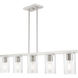 Clarion 5 Light 42 inch Brushed Nickel Linear Chandelier Ceiling Light