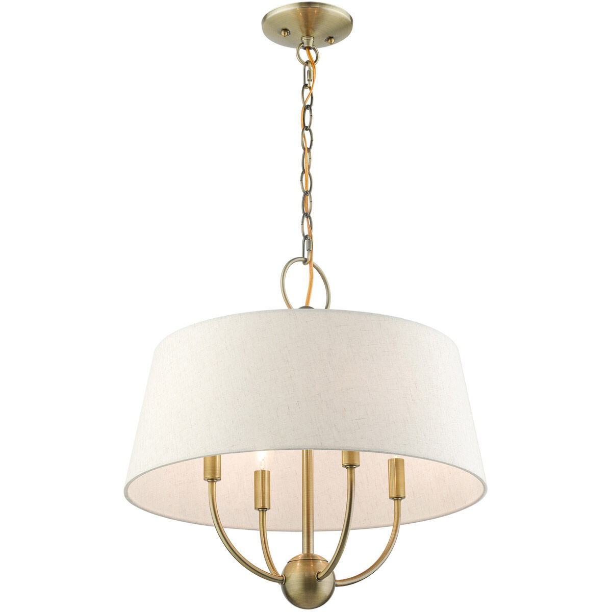 Cartwright 4 Light 18 inch Antique Brass Pendant Chandelier Ceiling Light