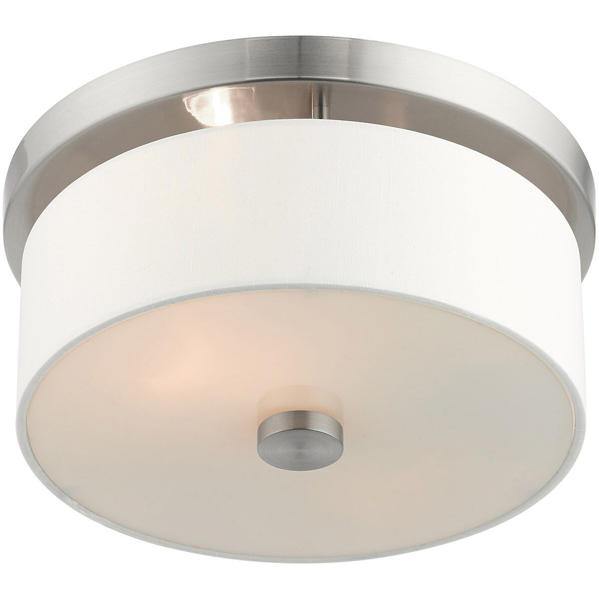 Meridian 2 Light 11 inch Brushed Nickel Flush Mount Ceiling Light