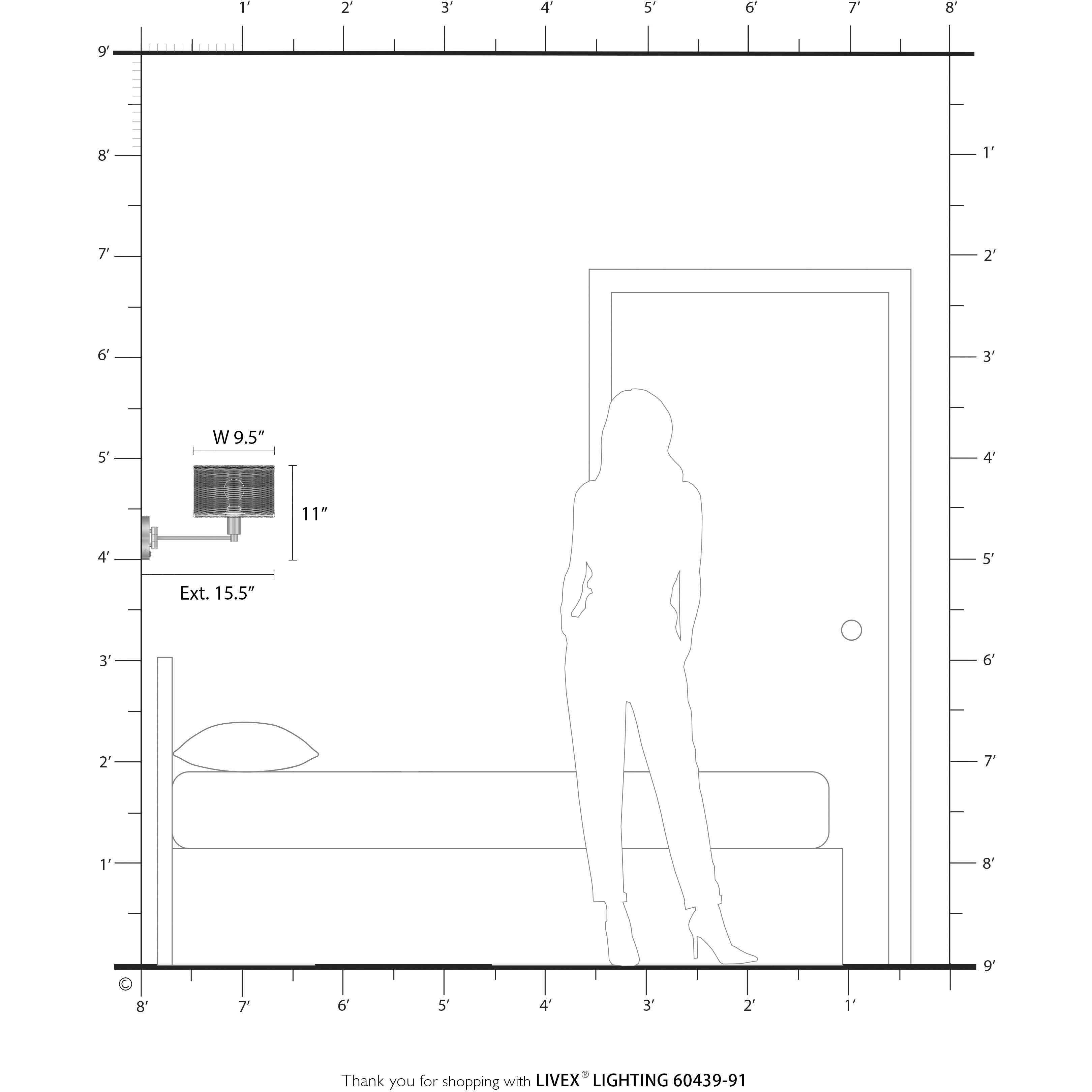 Weavington 15.5 inch 40.00 watt Brushed Nickel Swing Arm Wall Lamp Wall Light