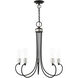 Bari 5 Light 25 inch Black with Brushed Nickel Accents Chandelier Ceiling Light
