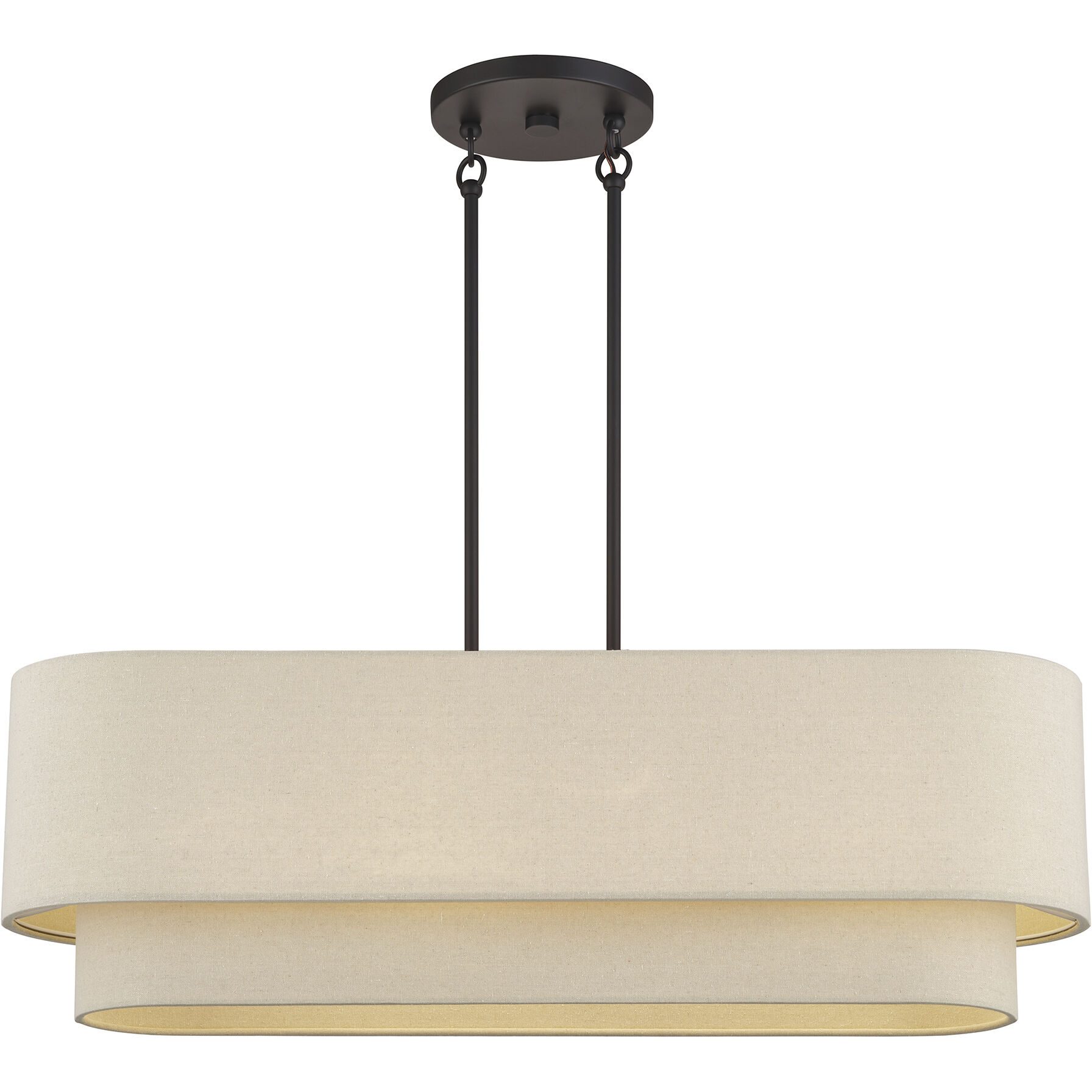 Bellingham 4 Light 36 inch Bronze Linear Chandelier Ceiling Light, Large