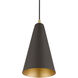 Dulce 1 Light 7 inch Bronze with Antique Brass Accents Mini Pendant Ceiling Light