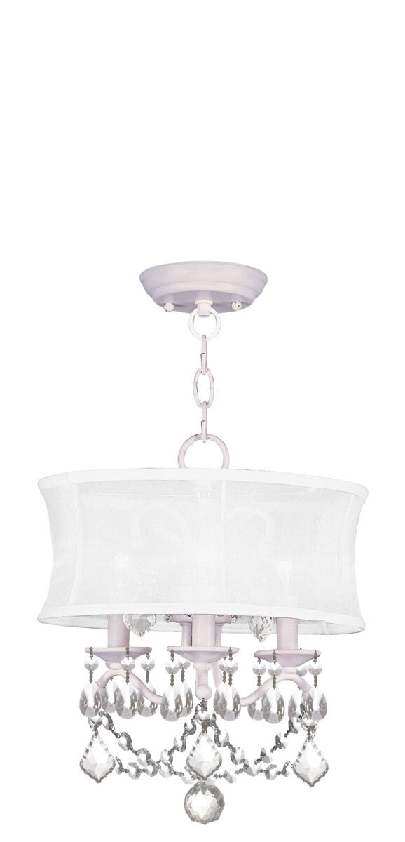 Newcastle 3 Light 13 inch White Convertible Mini Chandelier/Ceiling Mount Ceiling Light