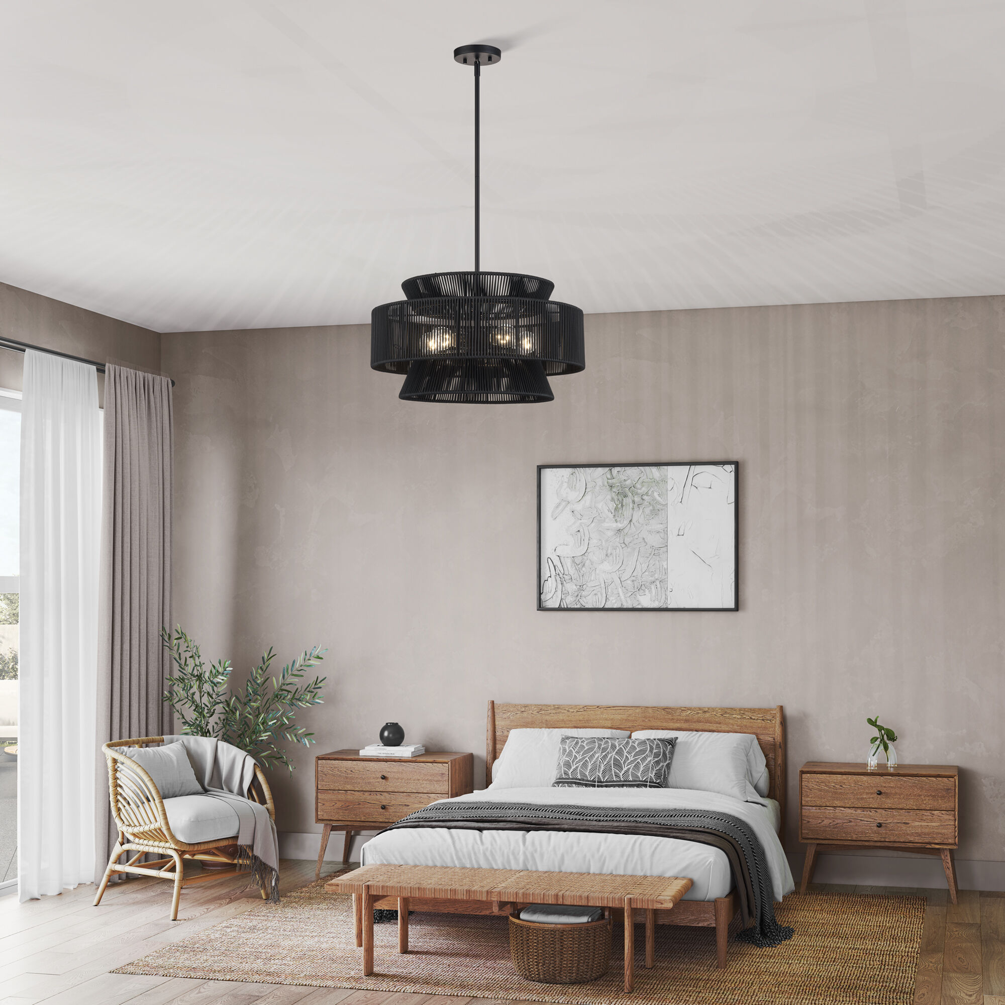 Florell 5 Light 22 inch Black Pendant Chandelier Ceiling Light