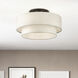 Manorwood 3 Light 18 inch English Bronze Large Semi-Flush Ceiling Light, Large