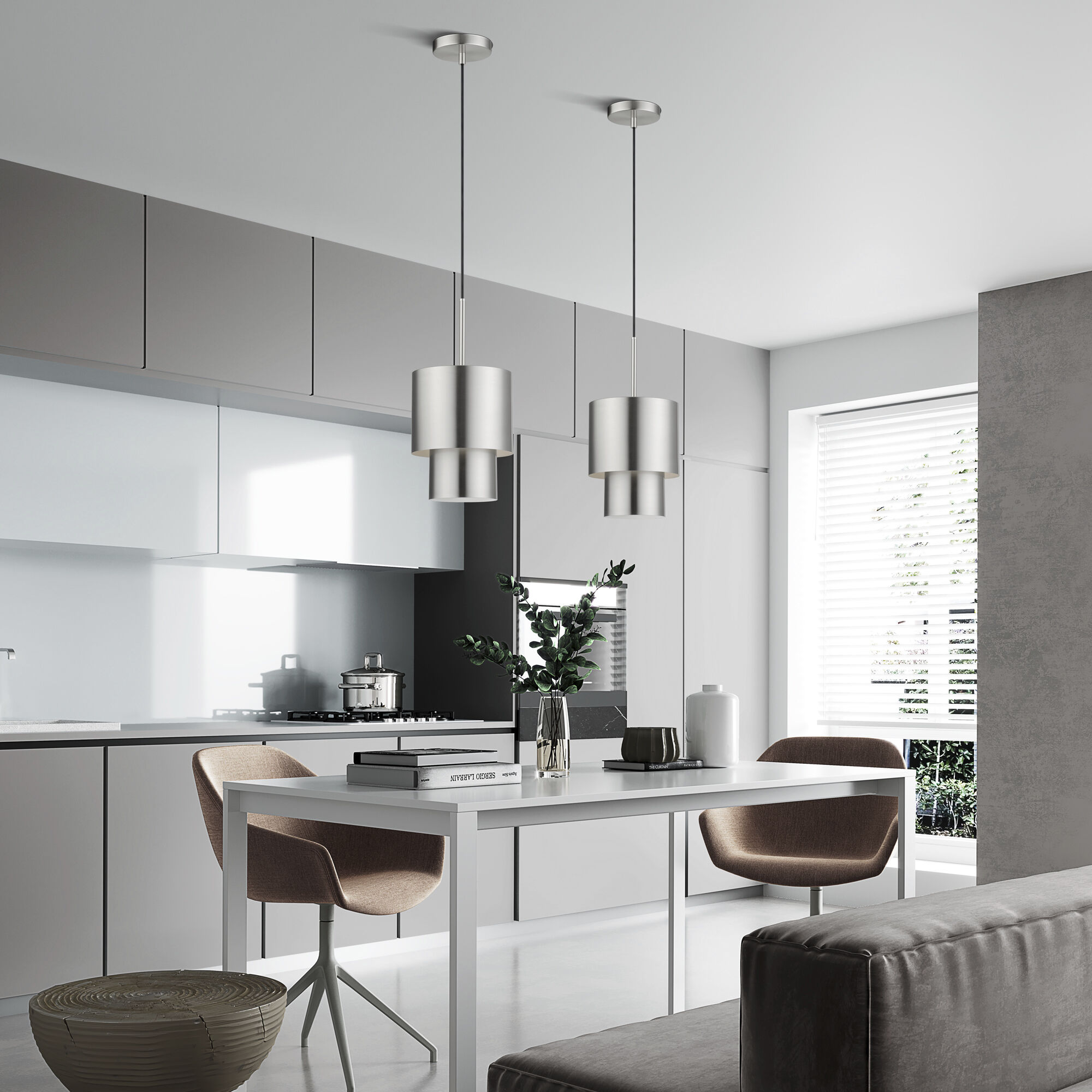 Zolana 1 Light 8.5 inch Brushed Nickel Mini Pendant Ceiling Light